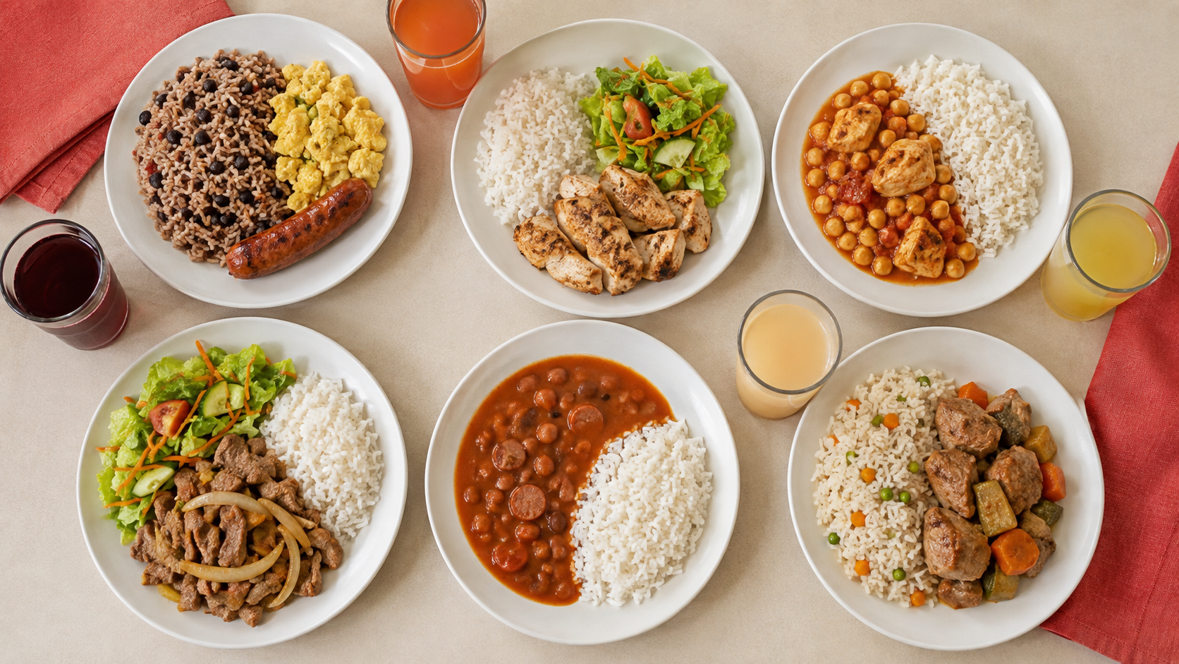 Selección de comidas institucionales costarricenses
